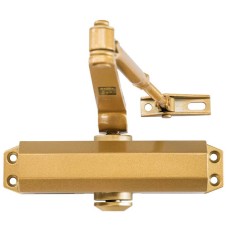 Light/Medium Duty Designer Commercial Door Closer - LYNN Hardware DC5003 (US4-PAINTED BRASS) Surface Mounted, Cast Aluminum - UL 3 Hour Fire Rated, Size 3 for Residential and Light Commercial Doors