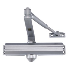 Medium/Heavy Duty Designer Commercial Door Closer - LYNN Hardware DC7016 (US26D Aluminum) Surface Mounted, Grade 1- ADA & UL 3 Hour Fire Rated, Adjustable Size 1-6 for entrances & Aluminum storefronts