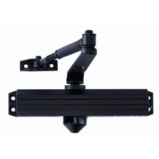 Medium/Heavy Duty Designer Commercial Door Closer - LYNN Hardware DC7016 (US19-MATTE BLACK) Surface Mounted, Grade 1- ADA & UL 3 Hour Fire Rated, Adjustable Size 1-6 for entrances & Aluminum storefronts