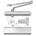 LYNN HARDWARE Heavy Duty Designer Commercial Door Closer - DC8016 (US26D Aluminum)- Surface Mounted, Grade 1, Cast Aluminum, UL 3 Hour Fire Rated and ADA for high Traffic doorways & storefronts